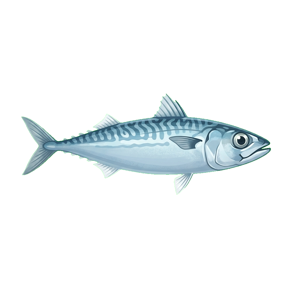 Stylized 2D illustration of Chub mackerel
