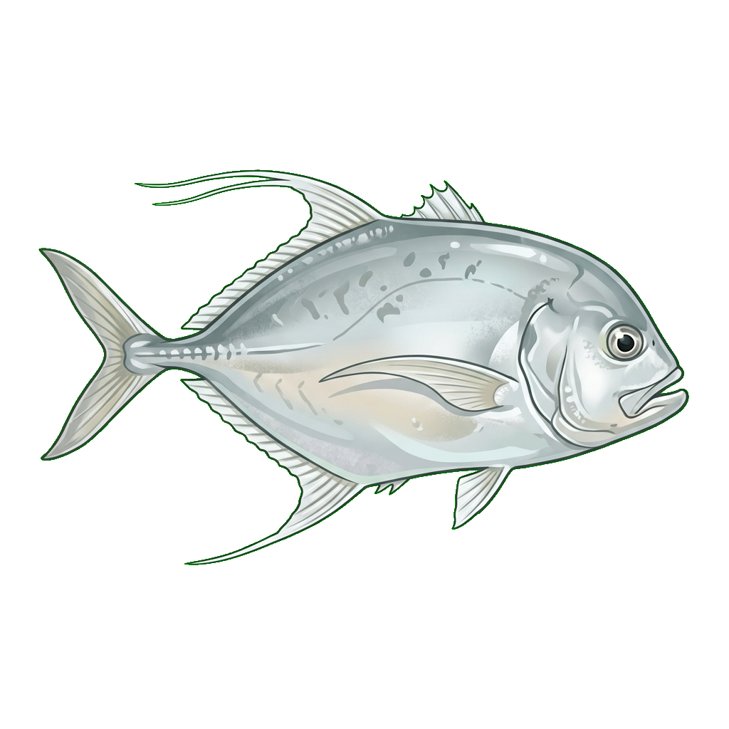Stylized 2D illustration of Indian threadfish