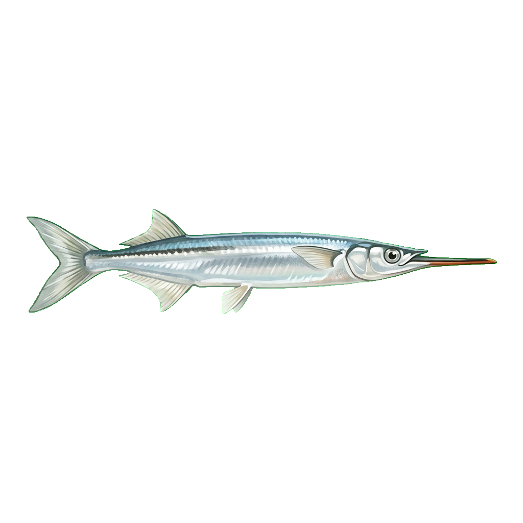 Stylized 2D illustration of Jumping halfbeak