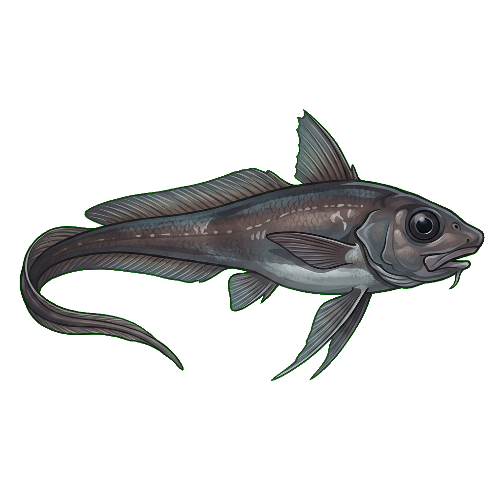Stylized 2D illustration of Longfin grenadier
