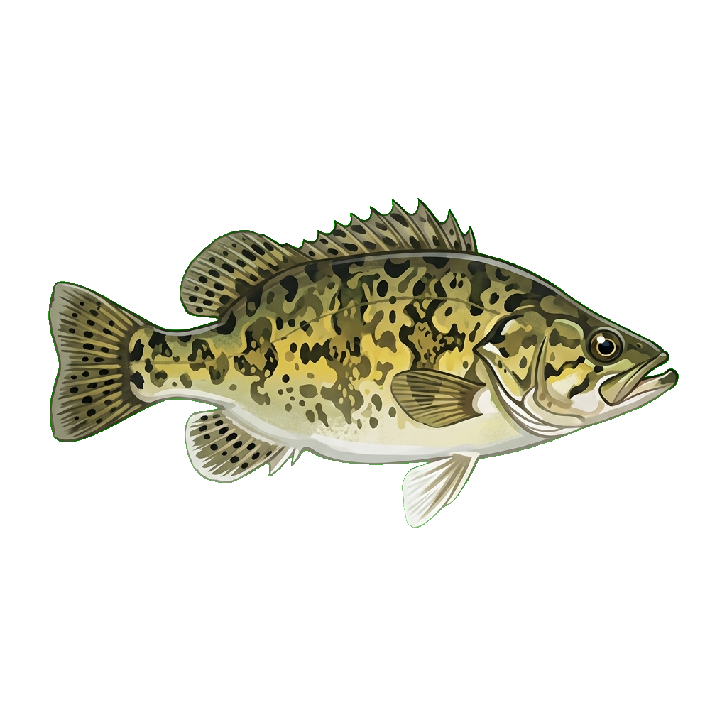 Stylized 2D illustration of Mandarin fish