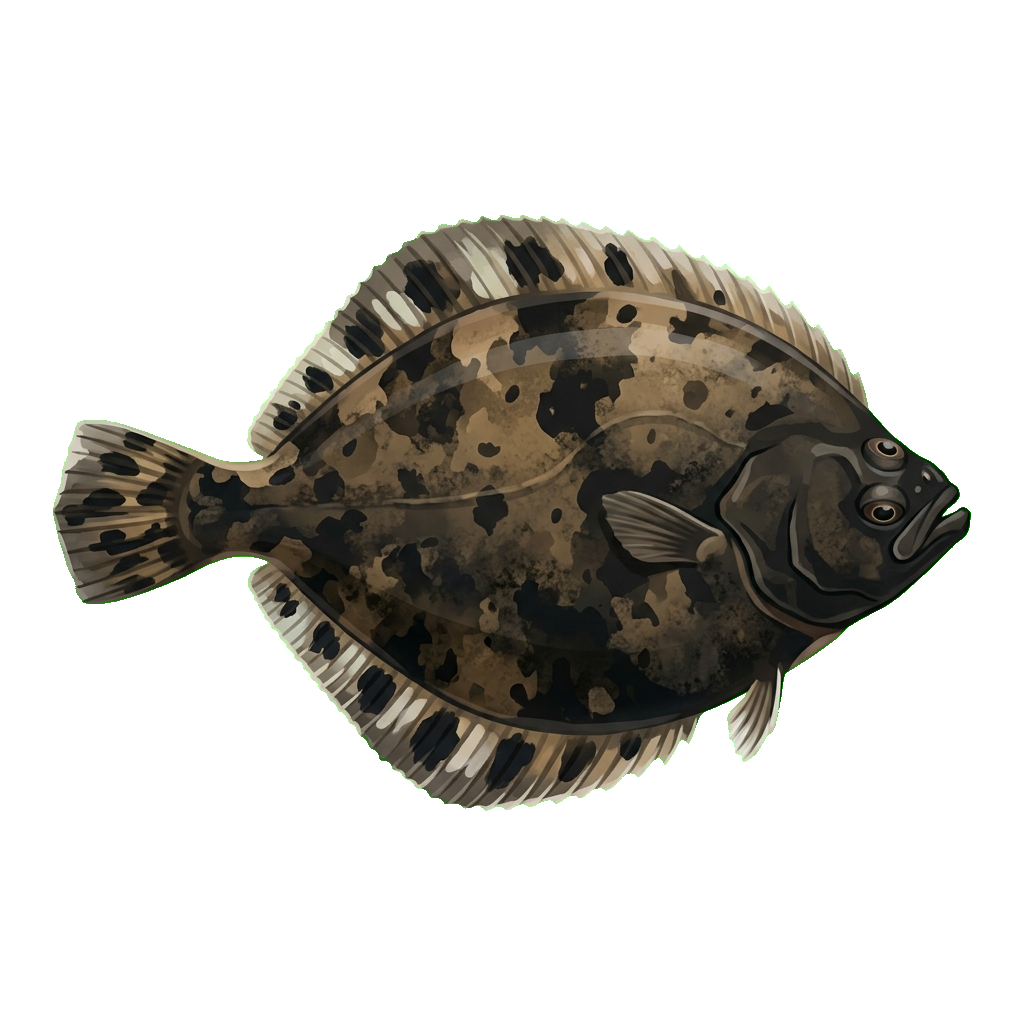 Stylized 2D illustration of Oriental sole