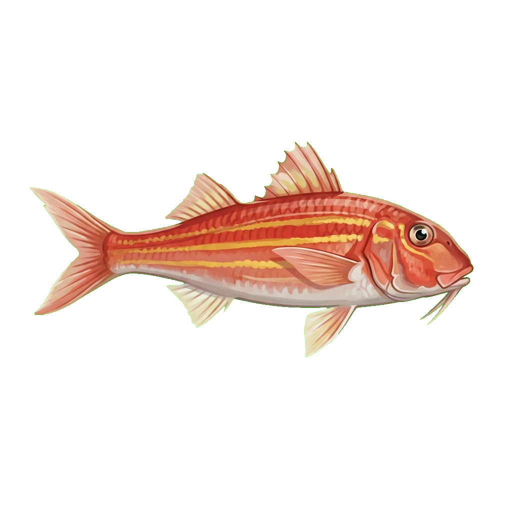 Stylized 2D illustration of Red mullet
