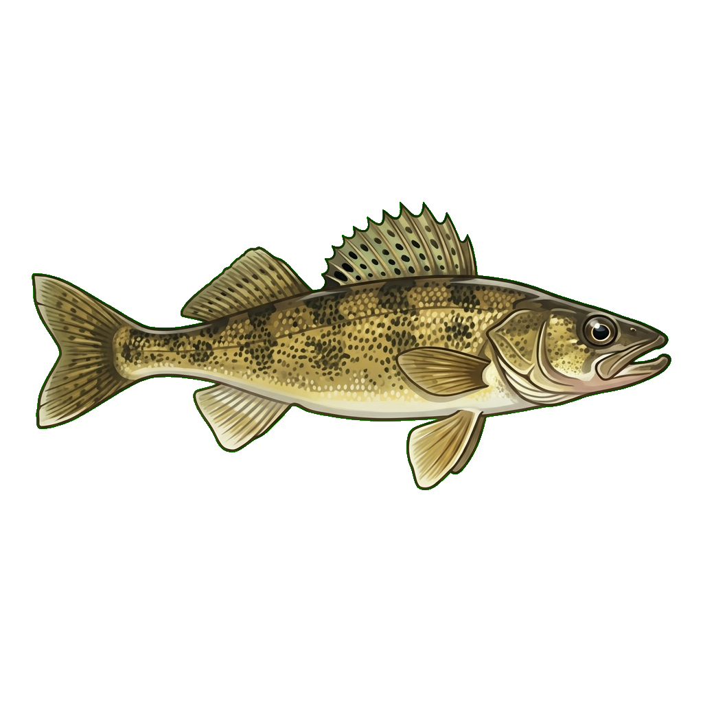 Stylized 2D illustration of Sauger