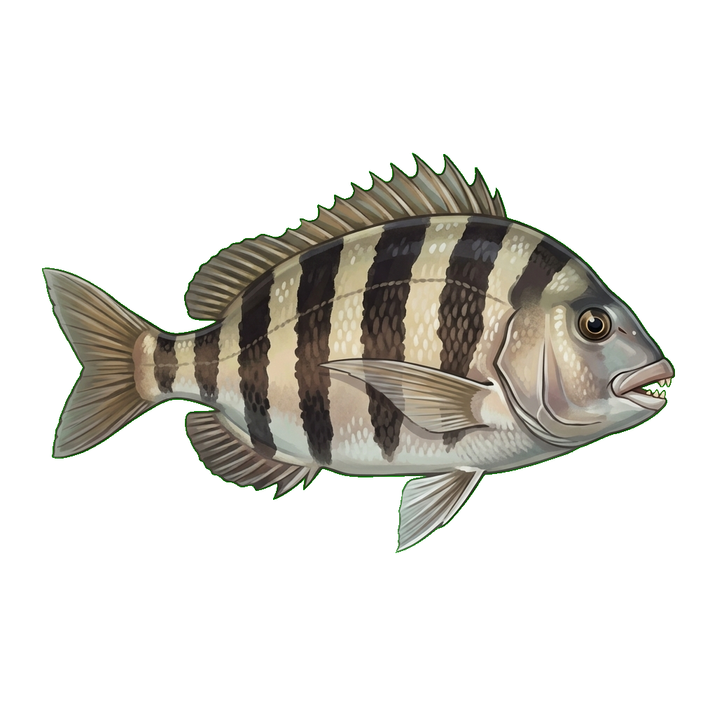 Stylized 2D illustration of Sheepshead