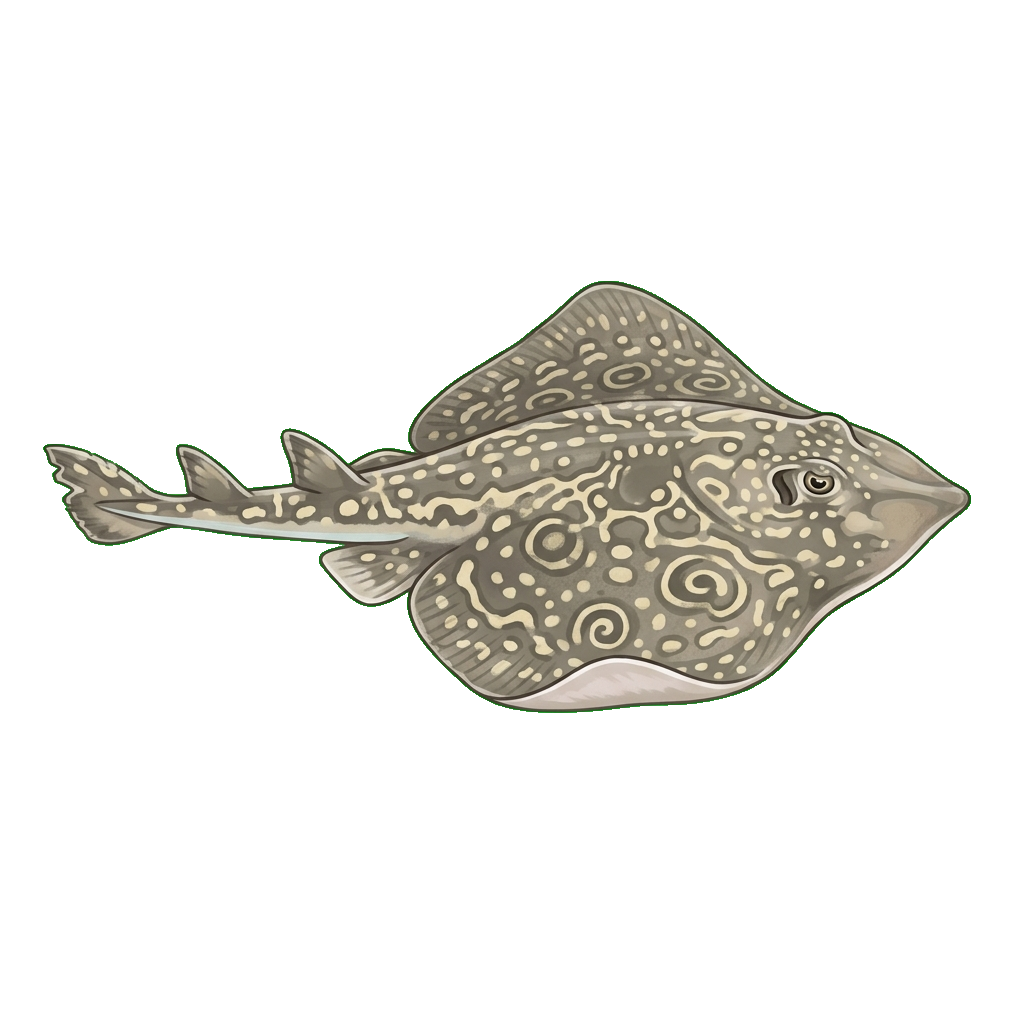 Stylized 2D illustration of Small-eyed ray