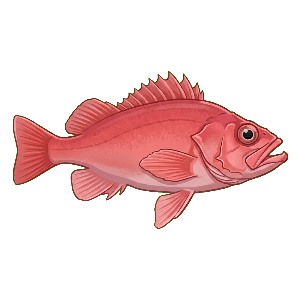 Stylized 2D illustration of Splitnose rockfish